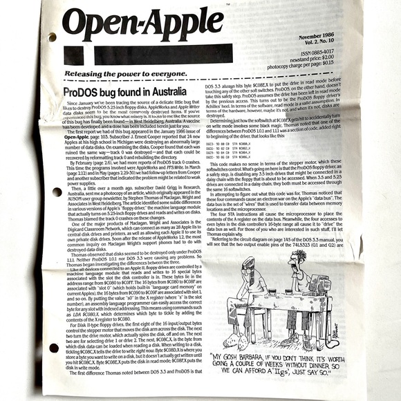 Vintage Open Apple. 3 Issues. Oct Nov Dec 1986. Like New Condition. - Picture 4 of 6